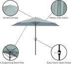 Pure Garden Half Umbrella Outdoor Patio Shade, Light Green, 9ft | Semicircle 9 - Image 3