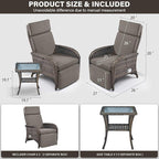 Versatile Outdoor Recliner Chair Set of 3 - Image 2