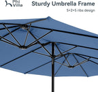 PHI VILLA 15ft Large Outdoor Patio Umbrella - Image 7