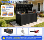 200 Gallon Outdoor Storage Box Resin Deck Box All Weather Waterproof Large - Image 3