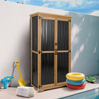 Outdoor Storage Cabinet Weatherproof, Wood & Metal Shed - Image 8