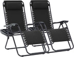 JEAREY Zero Gravity Chairs 2 Set, Adjustable Patio Recliners, Steel Frame by JEAREYOutdoorsCollection