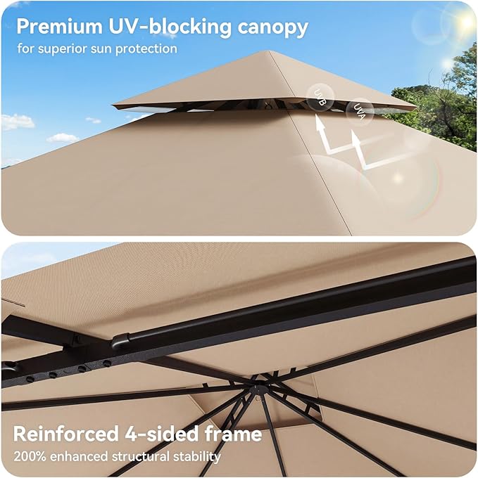 8'x8' Gazebo, Metal Frame Canopy - Image 7