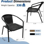 4 Stackable Wicker Patio Chairs, Weather-Resistant Outdoor Seating - Image 2