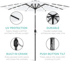 Best Choice Products 10ft Solar Polyester LED Lighted Patio Umbrella w/Tilt - Image 5