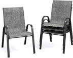 Patio Dining Chairs Set of 4, Stackable Dining Chairs High Back, Breathable by VonzoyHome