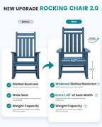 SERWALL Outdoor Rocking Chair Set of 6, Patio Rocking Chairs - Image 6