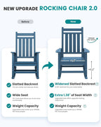 SERWALL Outdoor Rocking Chair Set of 2, HDPE Rocker - Image 5