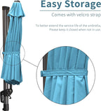 PURPLE LEAF Patio Umbrella 9' x 11.5' All-Day Shade Control Turquoise | More - Image 9