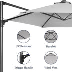 Best Choice Products 10ft Offset Cantilever Hanging Market Patio Umbrella - Image 7