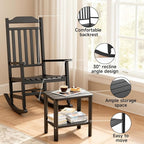 3 Piece Outdoor Rocking Bistro Set, Resin Rocking Chairs Outdoor Indoor - Image 4