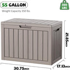 DRATO 55 Gallon Outdoor Storage Box Waterproof, Lockable Resin Deck Boxes | - Image 2