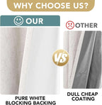 H.VERSAILTEX Ivory Curtains Blackout, 100% Blackout Linen Curtains - Image 3
