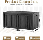 ROJIK 149 Gallon Outdoor Storage Box Waterproof, Weatherproof Deck Boxes - Image 3