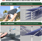 Cantilever Patio Umbrella with Cross Base and Cover Included - Image 2