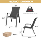 Patio Dining Chairs Set of 4 Outdoor Stackable Dining Chairs - Image 3