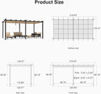 PURPLE LEAF Outdoor Pergola 12' X 18' Retractable Canopy Aluminum, Custom Shade - Image 7