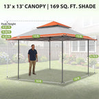 EAGLE PEAK 13x13 Pop Up Canopy Tent, Auto Extended Eaves, Heavy Duty Outdoor - Image 3