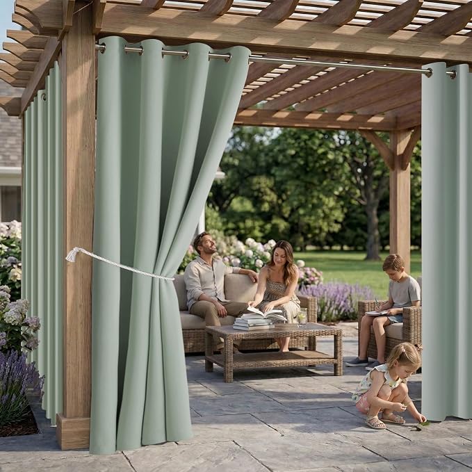 Waterproof Outdoor Curtain W52 x L63 - Image 2