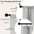 Outdoor Curtains for Patio Waterproof Rod Pocket 6 Pcs 54x84 Silver Grey | - Image 3