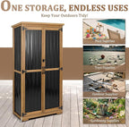 Outdoor Storage Cabinet, Wood & Metal Storage Shed - Image 7