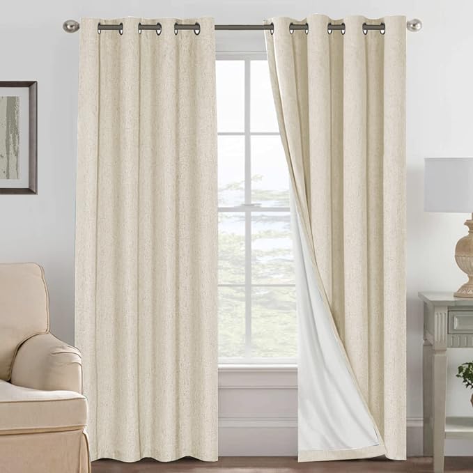 H.VERSAILTEX Curtains for Bedroom Black Out Thermal Insulated Linen Textured by HVERSAILTEX