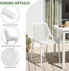 4 Pack Outdoor Patio Chairs, Plastic Dining Chairs, No Assembly, Plastic Chairs - Image 6