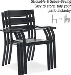 Patio Dining Chairs Set of 6, Metal Patio Furniture Set - Image 4