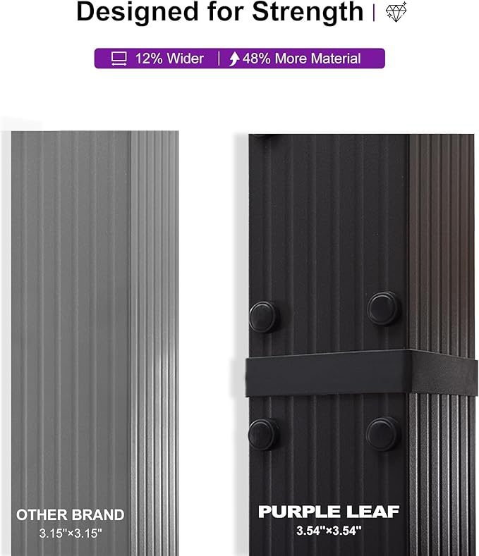 PURPLE LEAF Outdoor Aluminum Pergola 10'x13' - Image 6