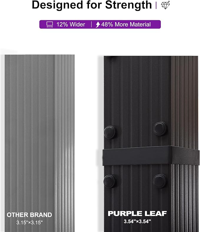 PURPLE LEAF Outdoor Pergola 10' X 13' Retractable Canopy Aluminum, Terra | - Image 4
