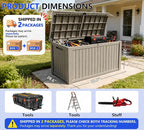 200 Gallon Outdoor Storage Box Resin Deck Box All Weather Waterproof Large - Image 3