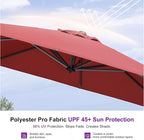 PURPLE LEAF Outdoor Umbrella 8' x 8' Square Premium Sun Protection Terra | - Image 5