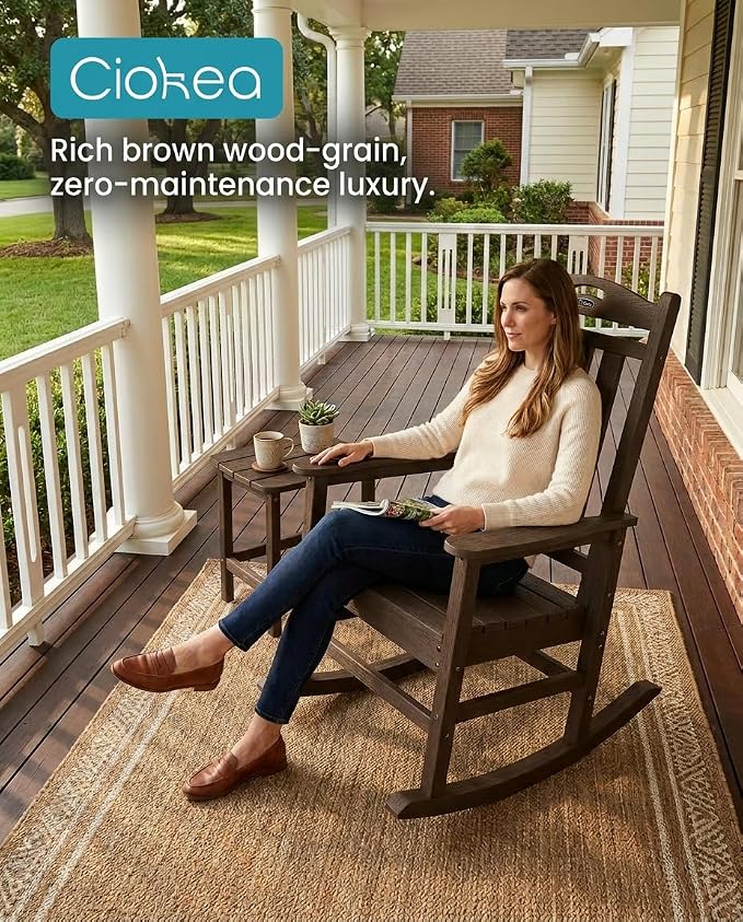 Oversized Outdoor Rocking Chairs Set of 4, 380lbs Heavy-Duty Large Patio Rocker - Image 8