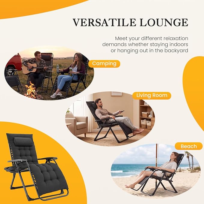 NEWBULIG Zero Gravity Chair, Folding Patio Recliner - Image 9