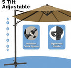 Devoko 10ft Cantilever Patio Umbrella, Round Large Outdoor Umbrella - Image 5