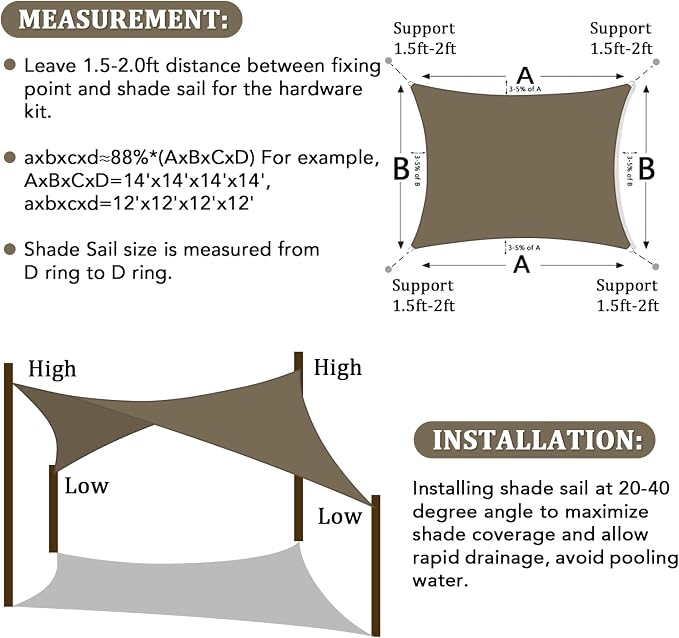 Shade&Beyond 12'x30' Sun Shade Sail Canopy Rectangle, UV Block Breathable - Image 6