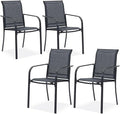 DIFY Patio Dining Chairs Set of 4, Stackable Outdoor Metal Chairs by DIFY