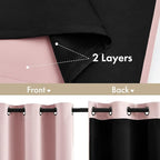 MIULEE Light Pink 100% Blackout Short Curtains - Image 3