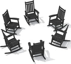 SERWALL Outdoor Rocking Chair Set of 6, Patio Rocking Chairs by SERWALL