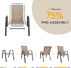 Stackable Patio Chairs Set of 8, Outdoor Chairs Set - Image 4