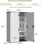 Patiowell 50 cu.ft Plastic Outdoor Storage Shed, Lockable Waterproof Resin - Image 7