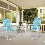VINGLI Patio Lawn Webbed Folding Chairs Set of 4, Outdoor Beach Chair Portable - Image 6