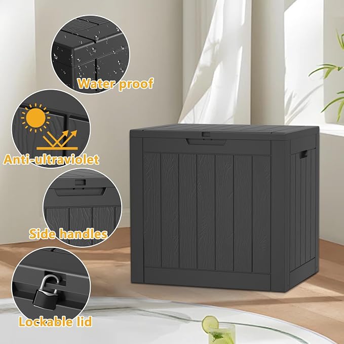 36 Gallon Outdoor Deck Box, Lockable Waterproof Outdoor Storage Boxes - Image 4