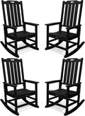 THOEOE Outdoor Rocking Chairs Set of 4, Oversized Patio Rocking Chair | HDPE by THOEOE