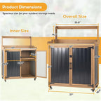 Potting Bench Table & Outdoor Storage Cabinet - Image 6