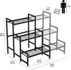 3-Tier Expandable Metal Plant Stand, Adjustable Stair Rack | Expandable 3-tier - Image 2