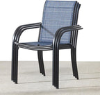 Stackable Patio Chairs Set of 2, Outdoor Dining Chairs - Image 5