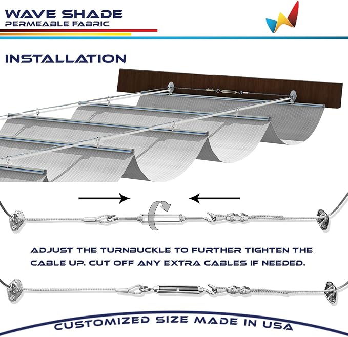 Windscreen4less 3' x 39' Retractable Sun Shade Canopy Cover Sliding Wave Shade - Image 6