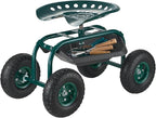 VEVOR Rolling Garden Cart with Swivel Seat, Heavy Duty Garden Seat with Storage - Image 9
