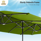 13 ft Large Double-Sided Patio Umbrella, Outdoor Umbrella, Lime | HERA'S PALACE - Image 4
